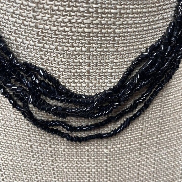 Unbranded Black Seed Bead Multi Strand Necklace - Picture 2 of 6